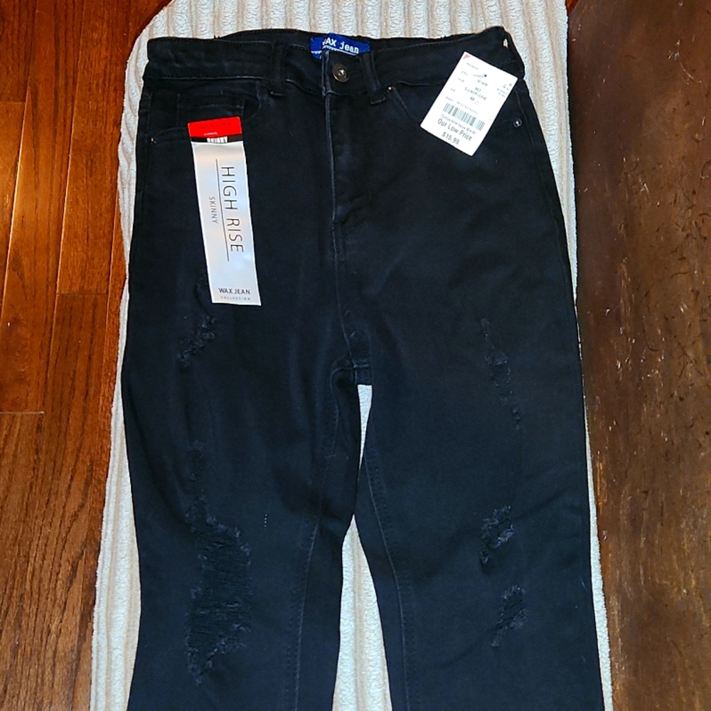 Black Distressed Skinny Jeans